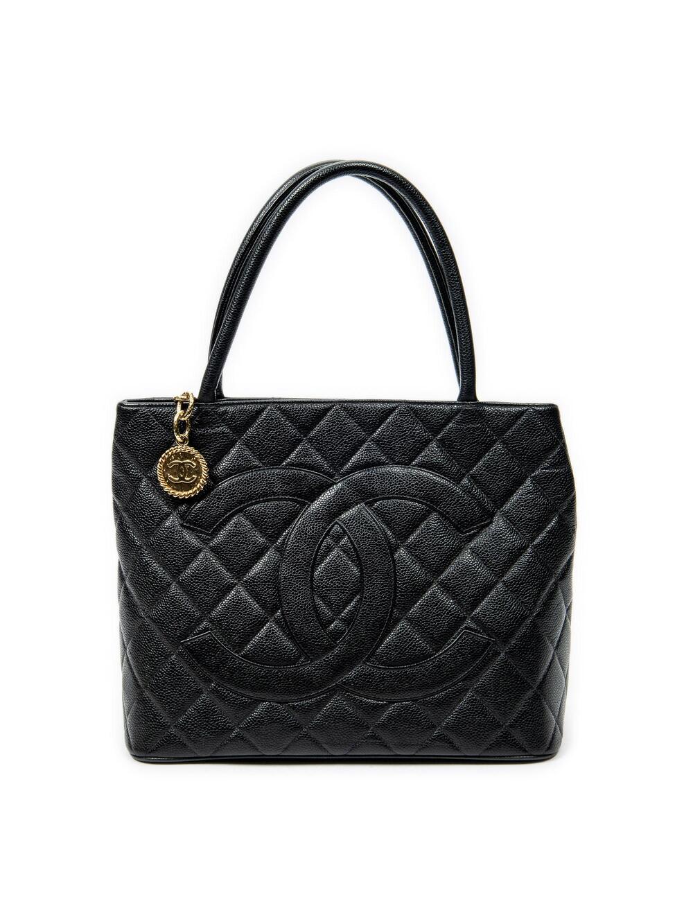 Chanel Medallion Tote Quilted Caviar #311173C24B